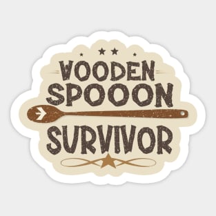 wooden spoon survivor Sticker